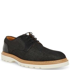13 NWOB NEW Steve Madden Black Fabric & Leather Curie Oxfords
